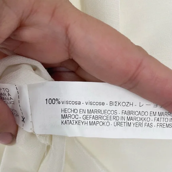 ZARA Women's Cream Sheer Ruffled Tie Neck Long Sleeve Blouse Top Size USA XS - Picture 7 of 10